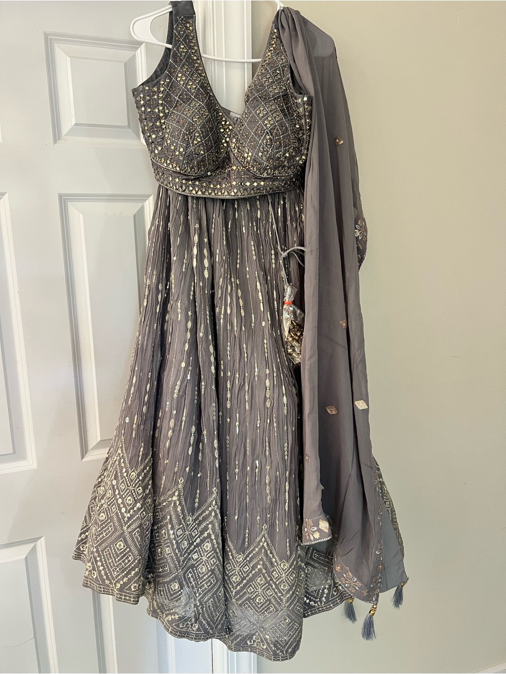 Embellished Gray Lehenga Choli Set